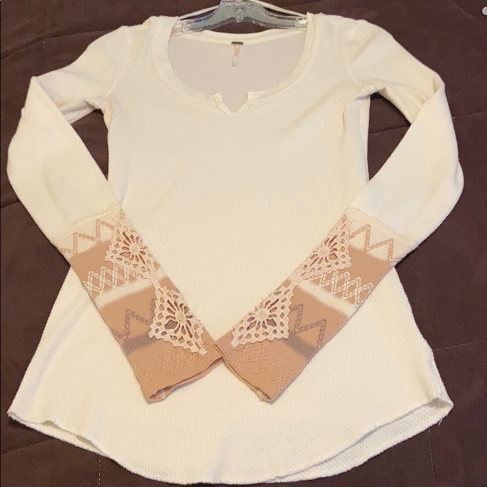 Free People waffle/thermal top